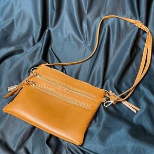 Perfect fall faux leather crossbody bag
